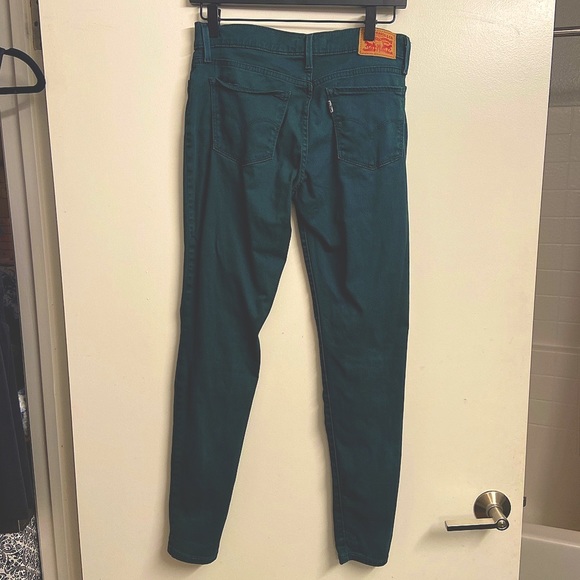 Levi's 710 Super Skinny Forest Green Cotton Blend Stretch Denim Jeans Size 28 - Picture 4 of 13